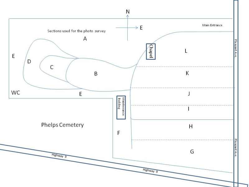 Phelps cemetery Section Guide by Bill Waters